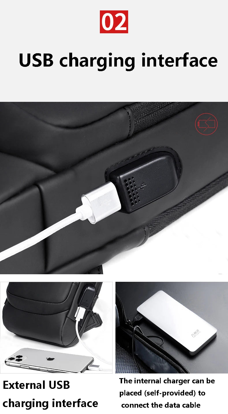 Mochila Anti-Furto com Senha USB Slim Bag